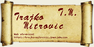 Trajko Mitrović vizit kartica